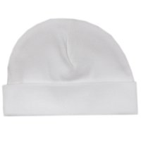 BH1: Baby Plain White Cotton Hat (Newborn) Made in UK